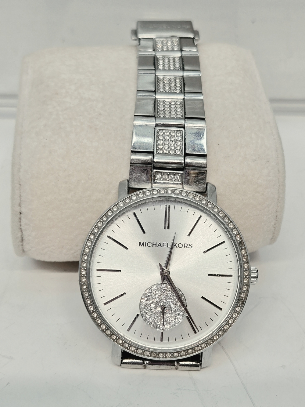 Michael Kors Women's Silver Crystal Accent Stainless Steel Watch